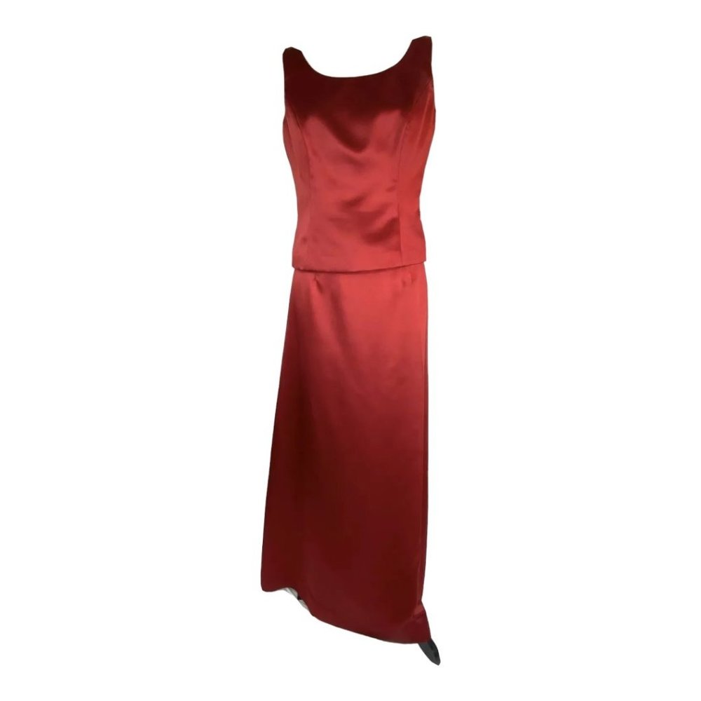 Formal Maxi Skirt & Top Nicole Miller Red Sz 6 Style AP0180  Vintage Made In USA